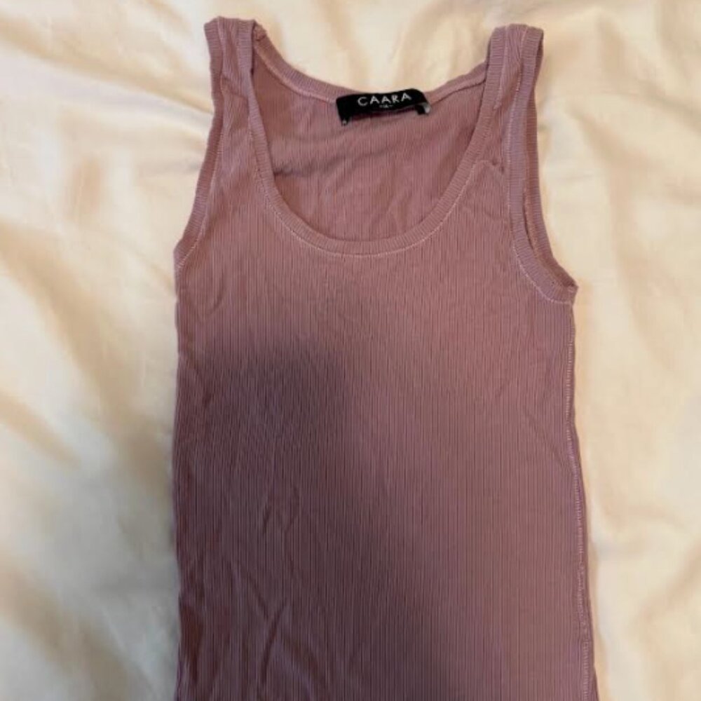 Caara Mauve Ribbed Tank